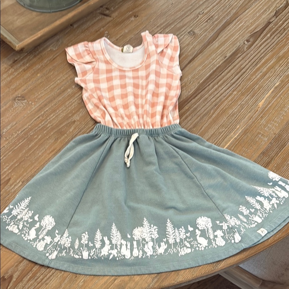 Pink and Blue Kids Casual Dress
